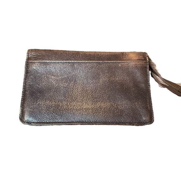 Vintage Jacob Leather Goods Bronze Brown Wristlet Clutch - Picture 14 of 14